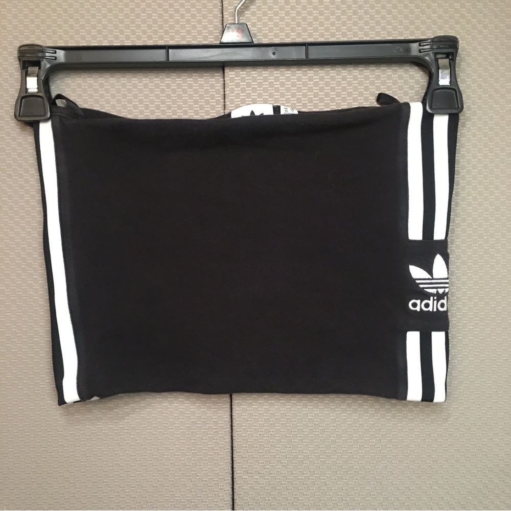 ADIDAS Black Tube Top Bra Stretch 3 Stripes Sporty Women’s Sz S